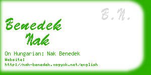 benedek nak business card